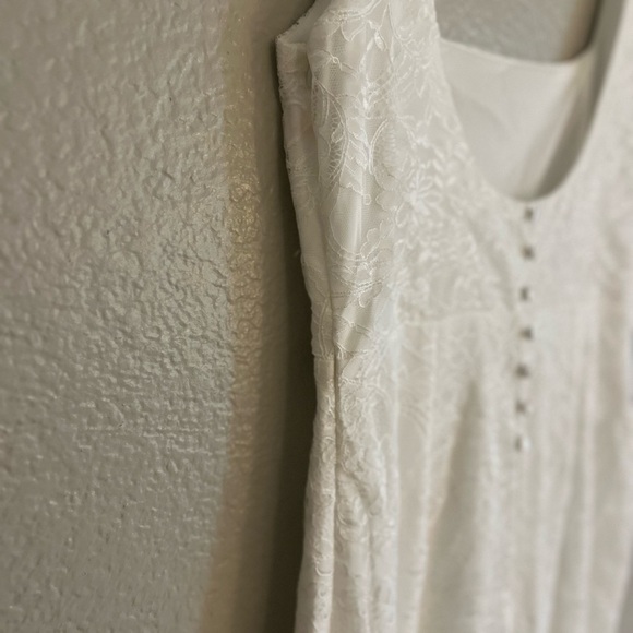 NWOT Eternal Happiness White Lace Square Neck Mermaid Maxi Dress - Picture 7 of 8